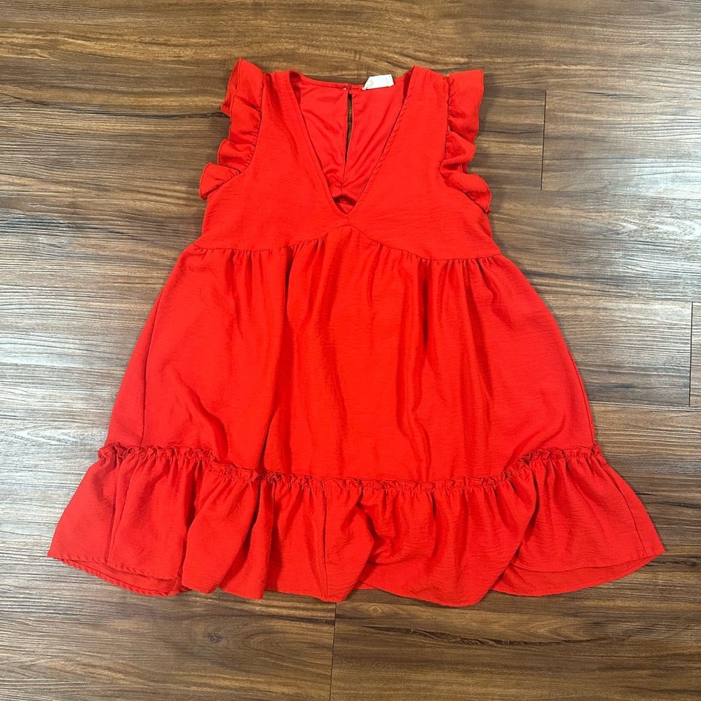 Altar'd State Vibrant Red Kids Dress with Ruffles
